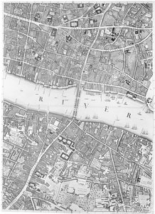Mappa del Vecchio Ponte di Londra, Londra, 1746
